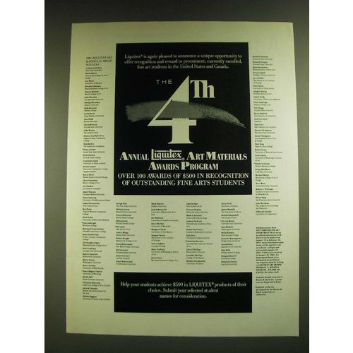 1990 Binney & Smith Liquitex Ad - The 4th annual Liquitex Art materials awards