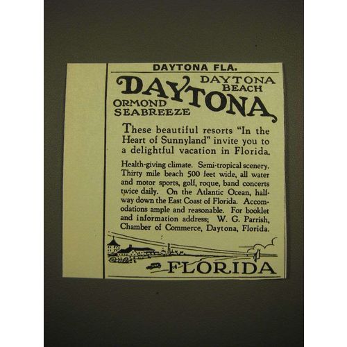 1924 Daytona Beach Florida Ad - Daytona Ormand Seabreeze