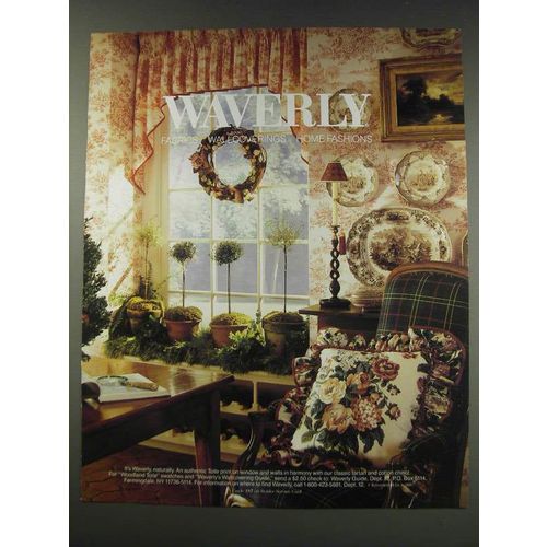 1991 Waverly Woodland Toile Ad - Waverly Fabrics Wallcoverings Home Fashions