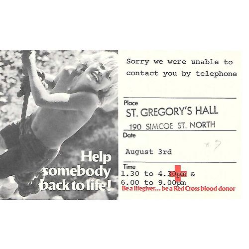 Canada Red Cross Postal Card USED 1972 Climbing Children, Oshawa