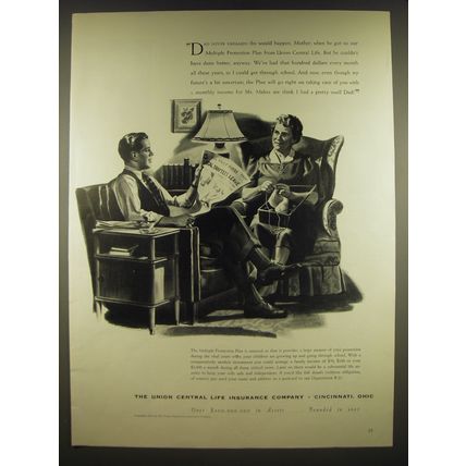 1941 Union Central Life Insurance Ad - Dad never dreamed this would happen