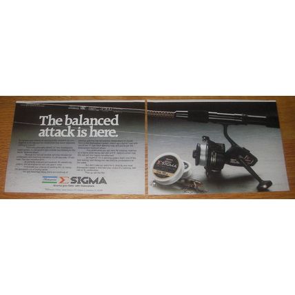 1982 Shakespeare Sigma Reel and Ugly Stick Rod Ad - The balanced attack is here