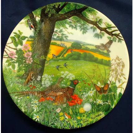 Wedgwood Country Panorama Meadows and Wheatfields 1987 Plate By Colin Newman