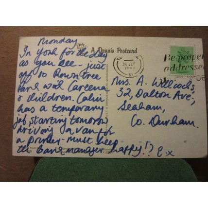 YORK multiview used postcard by E T W Dennis 1984 pm #