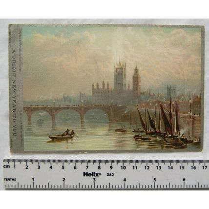 Vintage: Houses of Parliament New Year card - Raphael Tuck & Sons