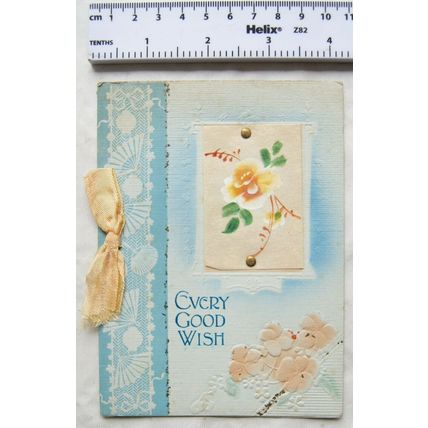 Vintage: Birthday card - peach flowers