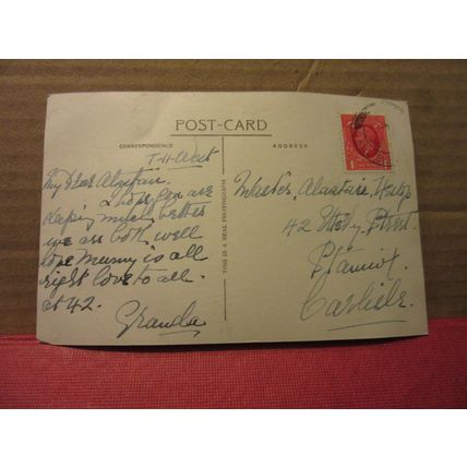 BLACKSMITH'S SHOP, GRETNA GREEN used postcard RP 1936 pm =