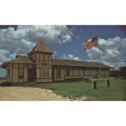 Medina County Museum Rare 1970s Texas USA Flag Postcard