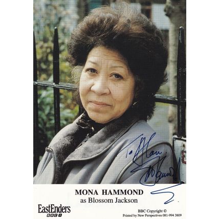 Mona Hammond Blossom Jackson BBC Eastenders Hand Signed Cast Card & Letter Photo