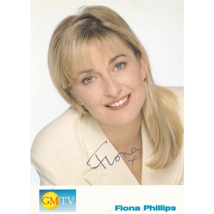 Fiona Phillips TV AM Good Morning Britain Hand Signed Cast Card Photo
