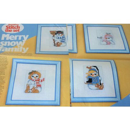 Merry Snow Family Cross Stitch Chart Magazine Chart - Ellen Maurer-Stroh