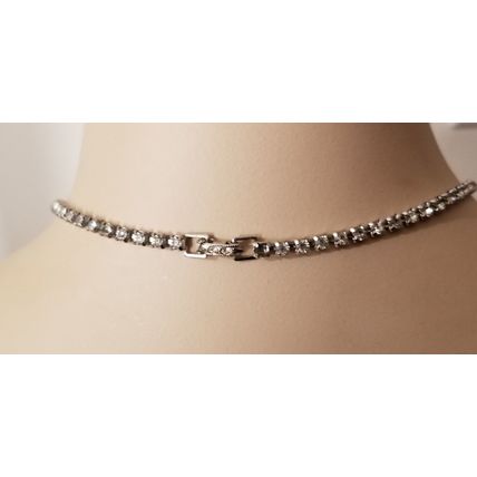 Vintage Silver Tone Rhinestone Prom/Formal Necklace