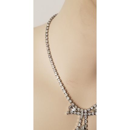 Vintage Silver Tone Rhinestone Prom/Formal Necklace