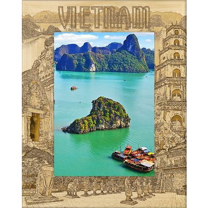 Vietnam Laser Engraved Wood Picture Frame Portrait (3 x 5)