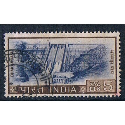 India 1965 SG519 indi79 Bhakra Dam, Punjab 5r Used Stamp