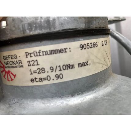 GEFEG-NECKAR 15-1130/TMAX.120,K9584Z00002702/6UF,Z21 CONVEYOR MOTOR,3P,230VAC,AX