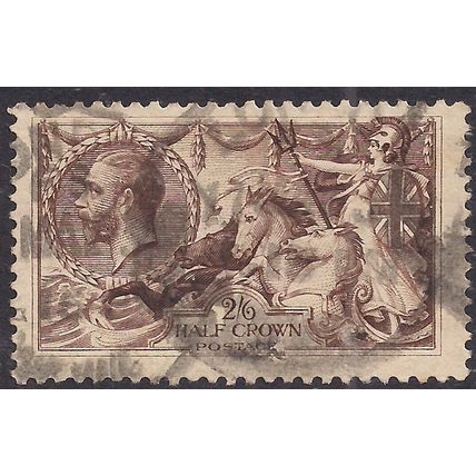 GB 1918 - 19 KGV 2/-6d Chocolate Brown Seahorse BW used SG 414 ( L1179 )