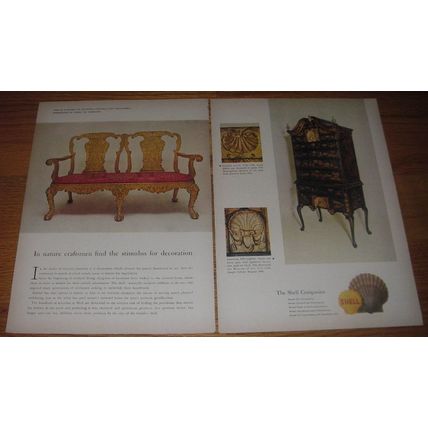 1960 Shell Oil Ad - In nature craftsmen find the stimulus for decoration