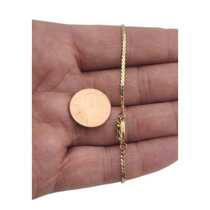 Shiny Serpentine 6.8" Hand Bracelet New solid Real 14K Yellow Gold