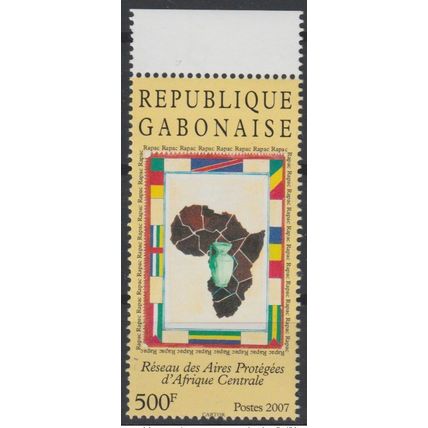 Gabon 2007 Mi. 1684 Réseau des Aires protégées d'Afrique Centrale carte RARE !