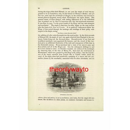 Westminster, About 1660, London, Book Illustration (Print), 1842