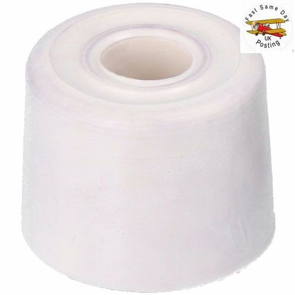 WHITE RUBBER DOOR STOP Wall Protection Buffer Jam Floor Wedge Stopper Jammer