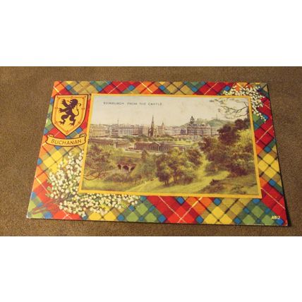 Valentines Clan Buchanan Tartan Postcard - Edinburgh from Castle - A812
