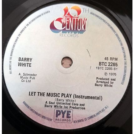 Barry White : Let The Music Play : 45 rpm single