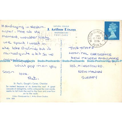 D023685 St. Pauls Goughs Caves. Cheddar. Dixon. 1976