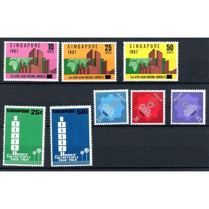 Singapore 1967-70 sg95/100, 116/8, 133/5 - MNH - 2 scans
