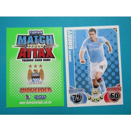 189. Gareth Barry - Manchester City - Match Attax 2010/11 Football Card EF1
