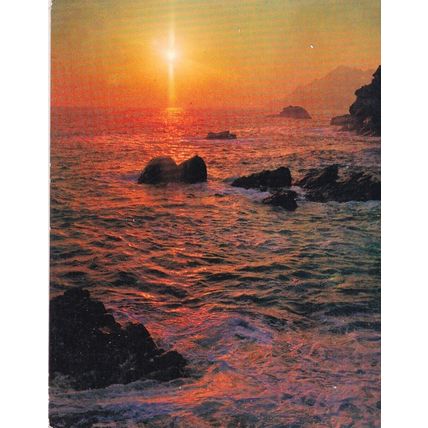 Bastia Sunset at sea Corsica France Picture Card 10 x 8.5cm