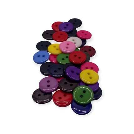 100PCS 12.5mm Mixed Buttons Many Colours Flatback 2 Hole Resin Crafts Scrapbook