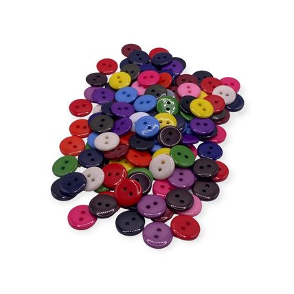 100PCS 12.5mm Mixed Buttons Many Colours Flatback 2 Hole Resin Crafts Scrapbook