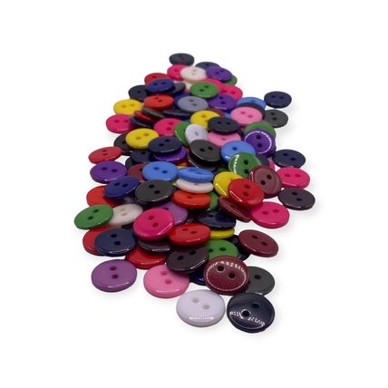 100PCS 12.5mm Mixed Buttons Many Colours Flatback 2 Hole Resin Crafts Scrapbook