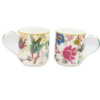 Anthina Mugs Set of Two Fine China Mugs Stackable 9 CM Microwave/Dishwasher Safe
