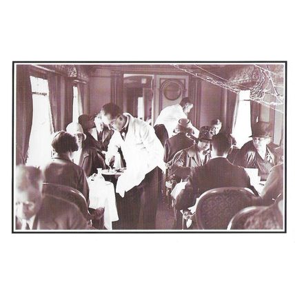 Railway Postcard LNER Flying Scotsman Inside Dining Car 1928 - Nostalgia