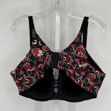 Torrid Curve Women’s 44DDD Floral Tattoo Print Bra - Black/Pink