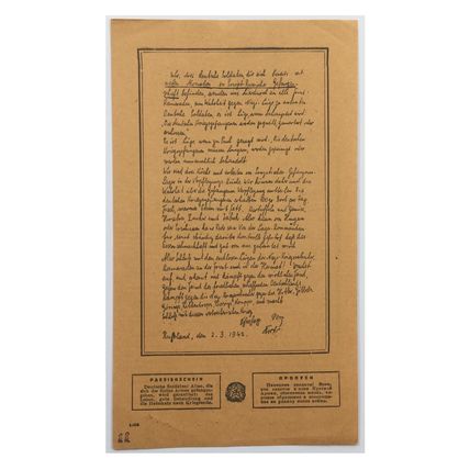 Original WW2 Russian/Soviet Air Drop Propaganda Leaflet. - Code 1053. - 1942.