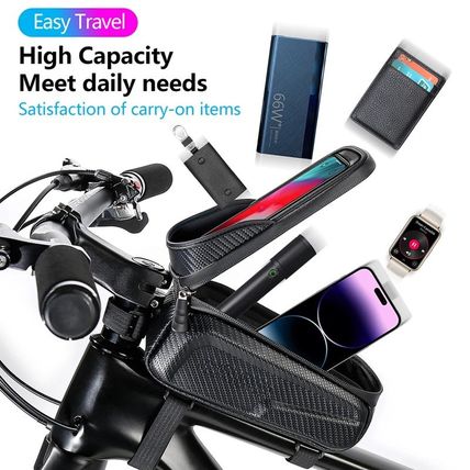 Bike Frame Bag 1L Top Tube Handlebar MTB Touch Screen Phone Holder Cycling