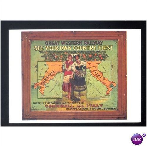 Advertising Y194 GWR CORNWALL AND ITALY Postcard by NRM