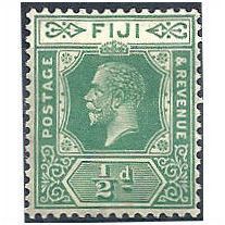 Fiji 1923.SG229 1/2d Green Mounted Mint.