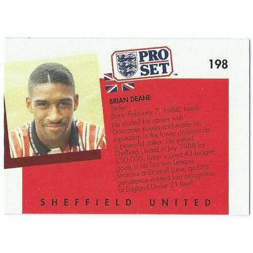 1990/1991 Pro Set Footbal - #198 - Brian Deane