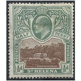 St Helena 1903 SG55 1/2d Brown & Grey-Green Mounted Mint...