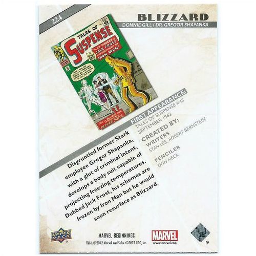 2012 Marvel Beginnings 2 - #224 - Blizzard