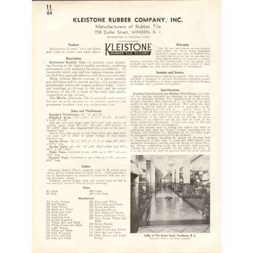kleistone rubber company 1938 tile flooring walls vintage catalog