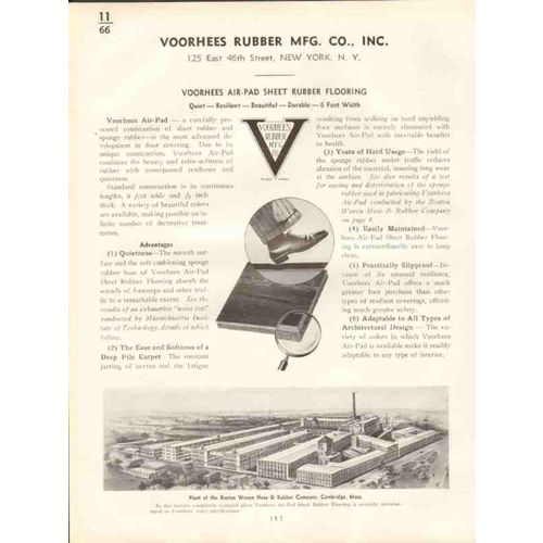 voorhees rubber mfg company 1938 air-pad flooring vintage catalog