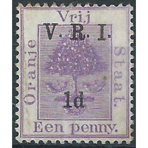 Orange Free State 1900 SG102 1d on 1d Purple (gum crease) Mounted Mint .. ..