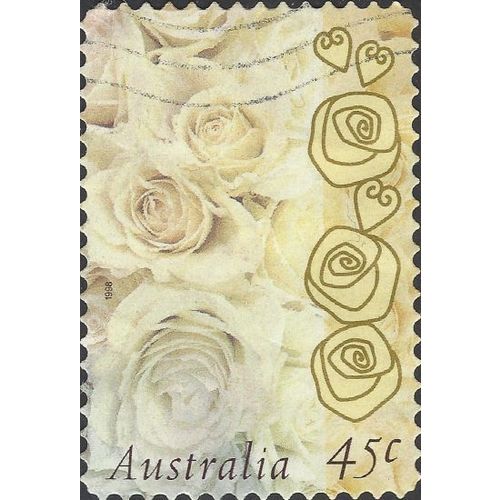 AUSTRALIA, FLOWER, Valentine Rose, cream 1998, 45c, #2