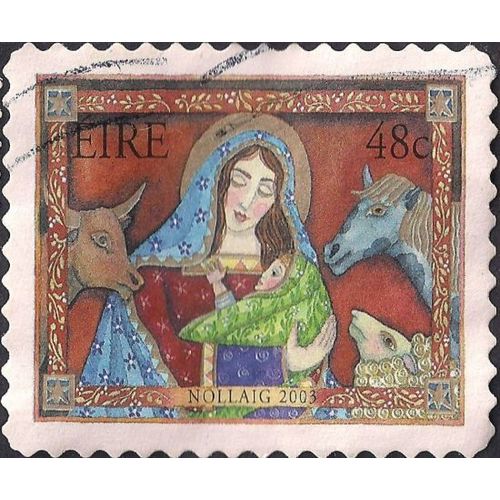 EIRE, CHRISTMAS, Madonna & Child, red 2003, 48c, #2